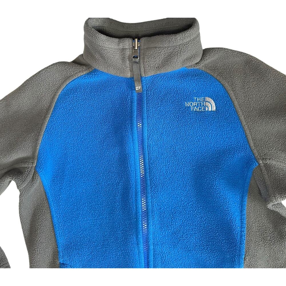 2/$30 The North Face Boys Fleece Full Zip Jacket Blue Gray Size M 10/12 - Picture 2 of 8